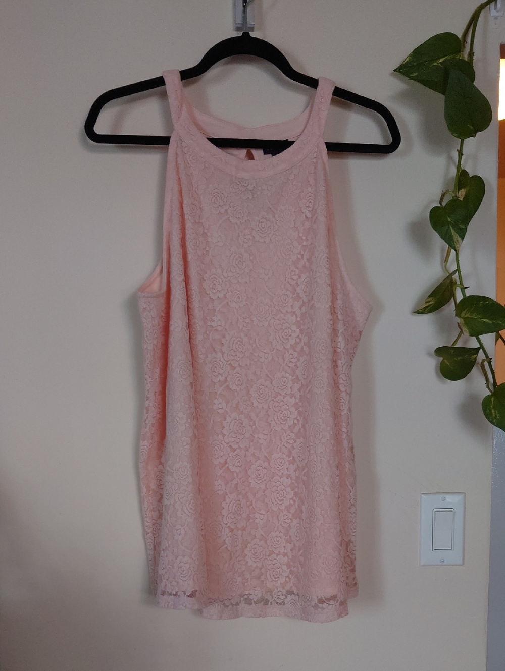 torrid Pale Pink Lace Halter Tank